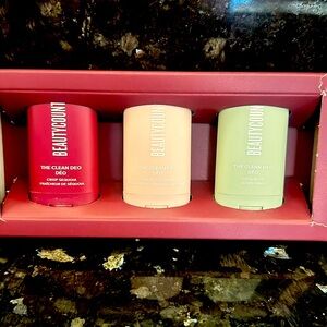 beautycounter Mini Clean Deodorant Trio! Cool Aloe, Coconut, Crisp Sequoia 3/set